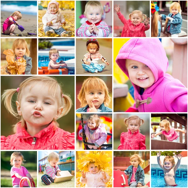 Collage spielende Kinder — Stockfoto