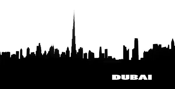 Silhouette of the city  Dubai — Stock Photo, Image