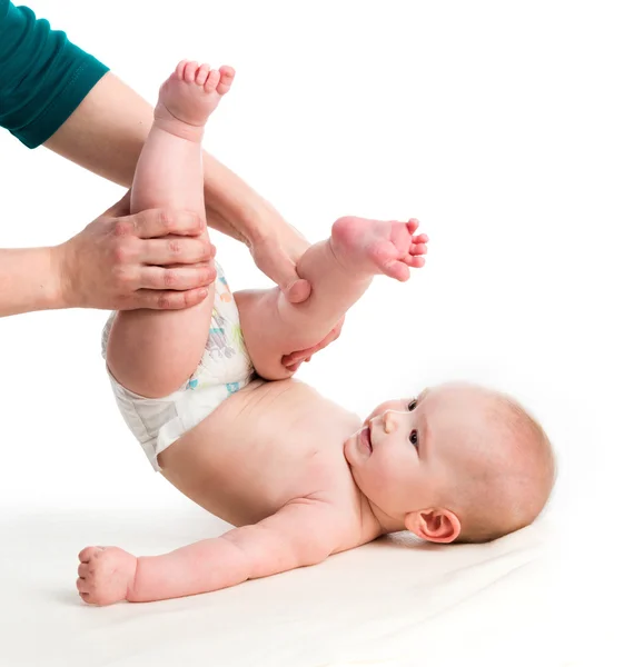 Bebé con mamá haciendo ejercicios —  Fotos de Stock