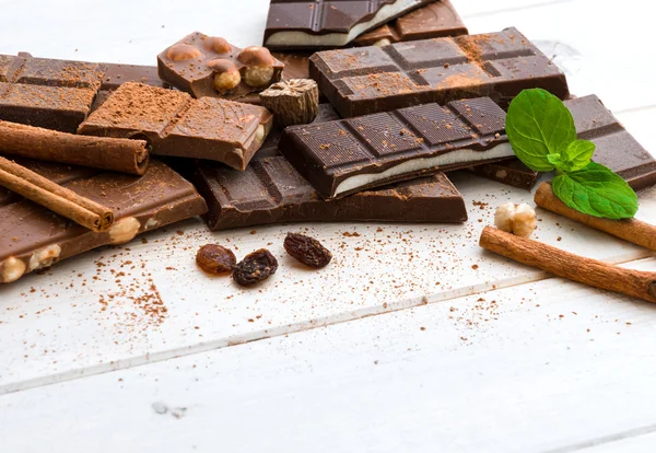 Variety of chocolate with space for text — Stock Photo, Image