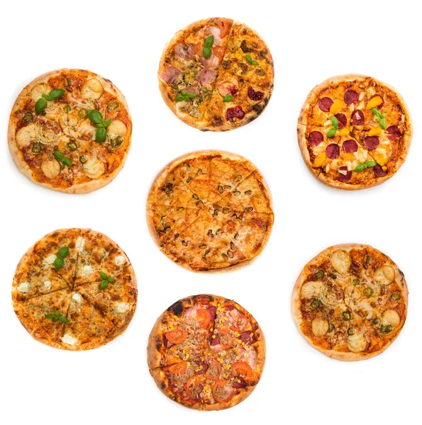 Verschiedene Arten von Pizzen — Stockfoto