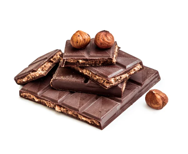 Milk chocolate with nuts — Stock Photo, Image