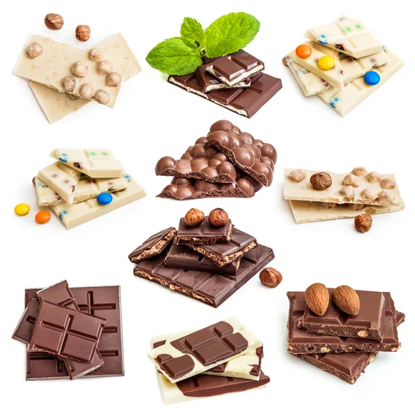 White and milk chocolate bars — Stock Photo, Image