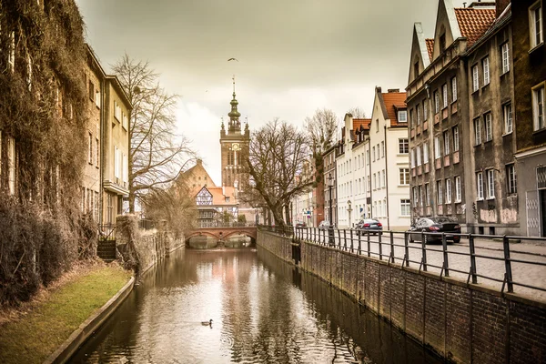 Canal in the old town of Gdansk, Poland — Stock Photo, Image