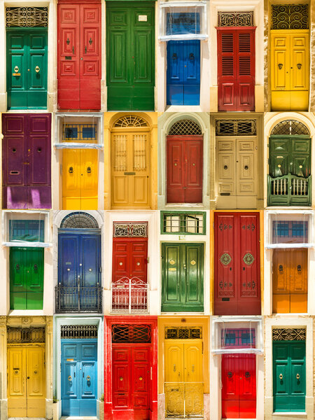 colourful front doors to houses