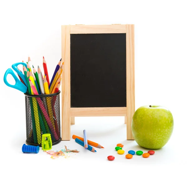 Group of school objects on a white background — Stock Photo, Image