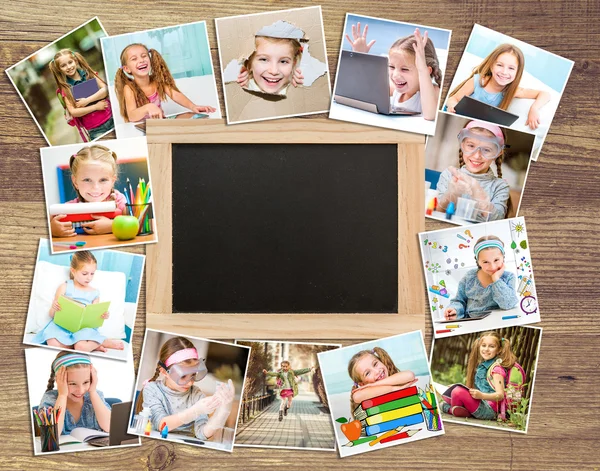 Frame photos of schoolgirl — Stock Photo, Image