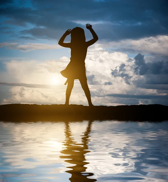 Cute little girl dance — Stock Photo, Image