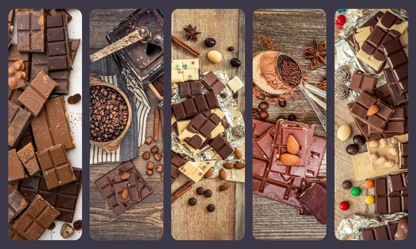 Σοκολάτα και καραμέλες σε φόντο — Φωτογραφία Αρχείου