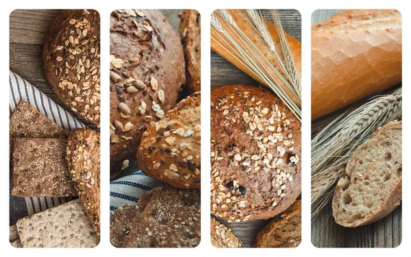 Photos of  different types bread — 스톡 사진