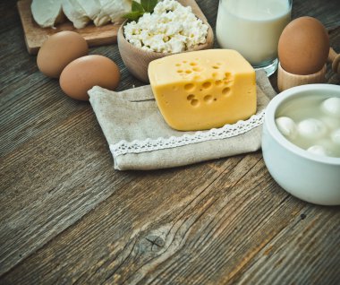 Süt ürünleri ahşap tablo