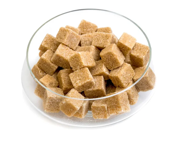 Brown sugar  in  sugar bowl — Stockfoto