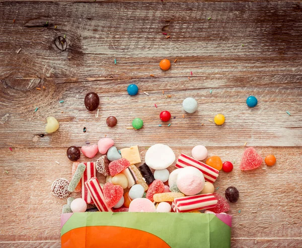 Variety of candies on  background — ストック写真