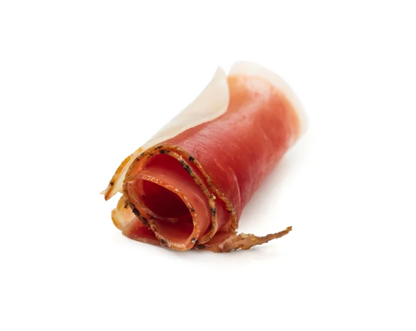 Sliced of jamon  isolated — Stock Photo, Image