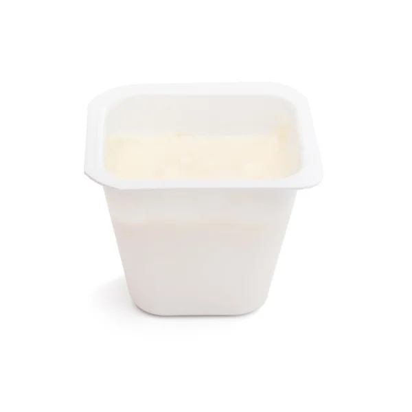 Yogurt in a plastic ja — 스톡 사진