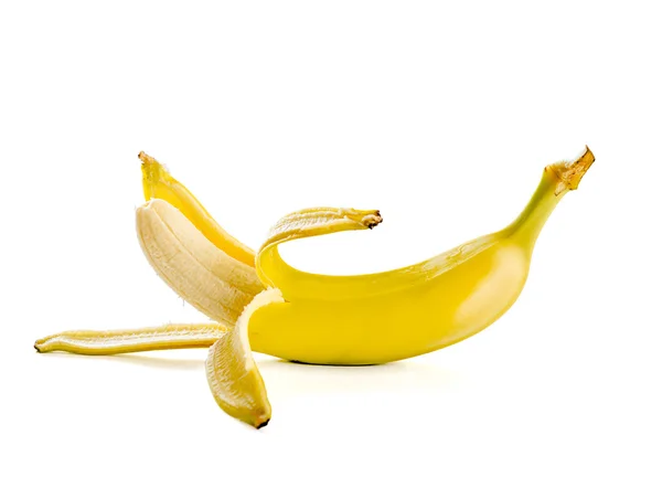 Plátano pelado sobre fondo —  Fotos de Stock