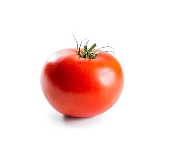 Fresh red tomato with green stem Royalty Free Stock Images