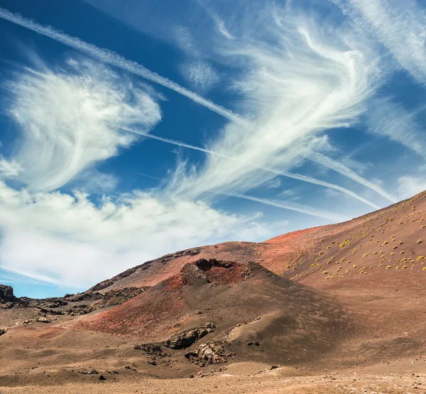 Volcan et désert de lave, îles Canaries — Photo