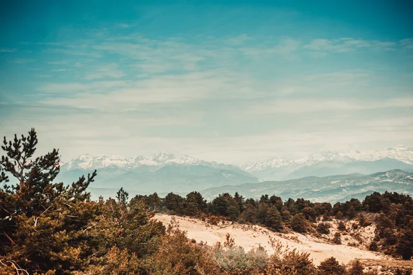 Curved  road in high mountains — Stock fotografie