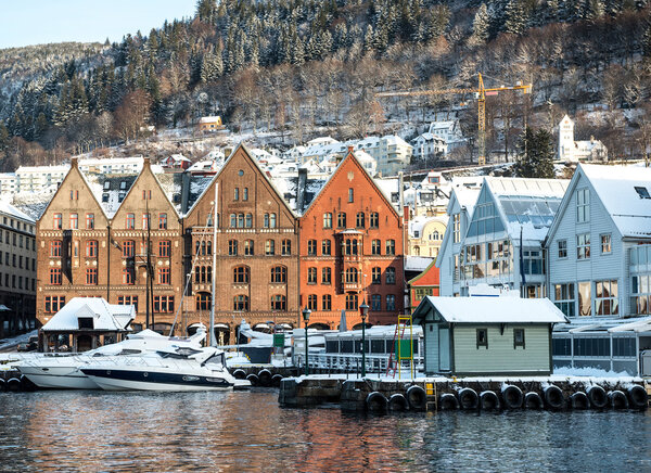 historical part of the city. Bergen, Norway