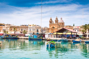 tekneler Marsaxlokk Harbor, Malta
