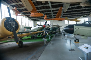 POLAND - JUL,  2015:  Exhibition plane in the aviation Museum. Krakow