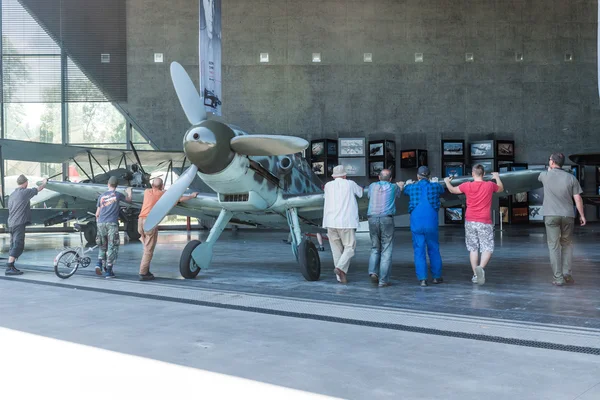 POLAND - JUL,  2015:  Exhibition plane in the aviation Museum. Krakow — Stock Photo, Image