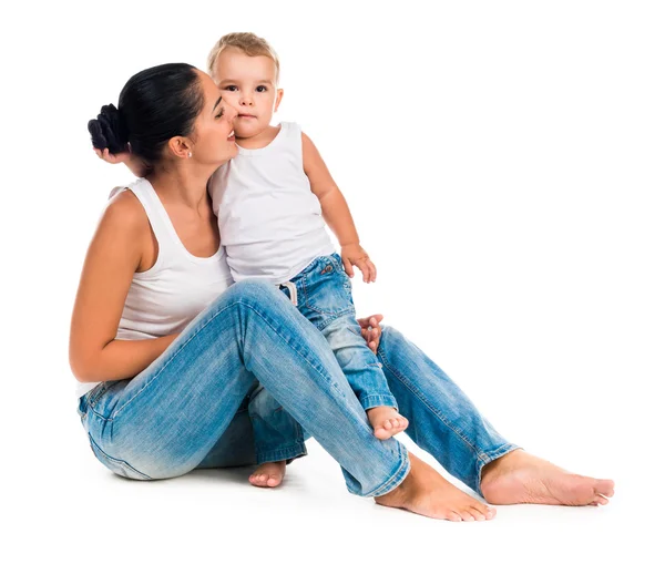 Young mother with little son — Stock Photo, Image