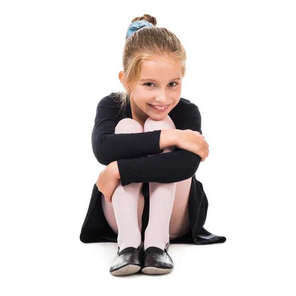 Smiling little gymnast girl — Stock Photo, Image