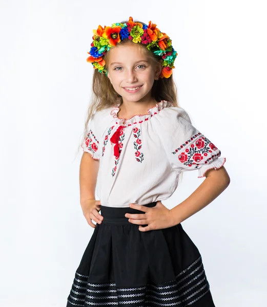 Girl in the national Ukrainian costume — Stock Photo, Image