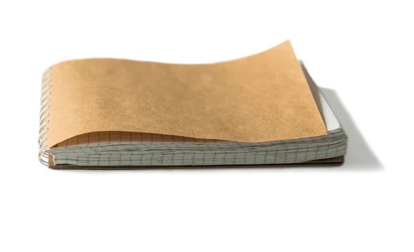 Cuaderno ecológico con tapa de cartón marrón — Foto de Stock