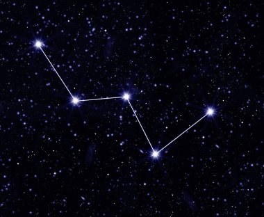 yıldızlı gökyüzüne karşı Cassiopeia takımyıldızı