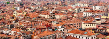 Venedik İtalya 'da Şehir Çatıları Manzarası