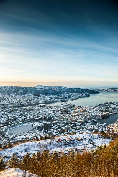 Winter zicht op Bergen — Stockfoto