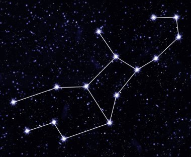 yıldızlı gökyüzüne karşı Başak takımyıldızı