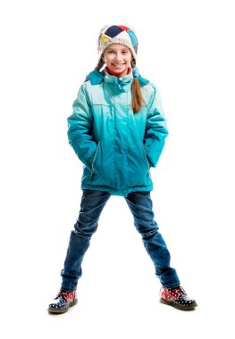 sıcak giysiler, küçük kız