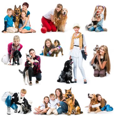 çocuk ve yetişkin köpekler ile