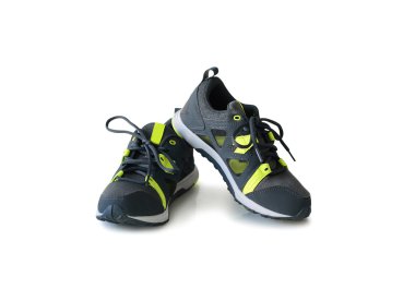 sneakers with neon green inserts