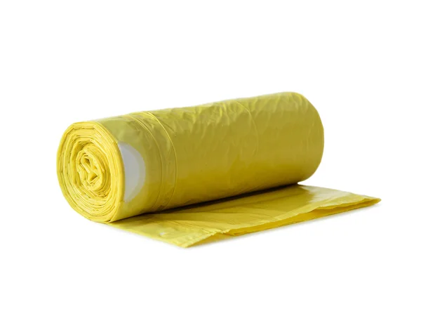 Rotolo di sacchetti gialli della spazzatura — Foto Stock