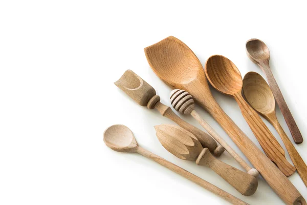 Set of wooden kitchen spoons — Stock Photo, Image