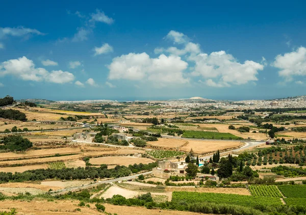 Ország táj Mdina — Stock Fotó