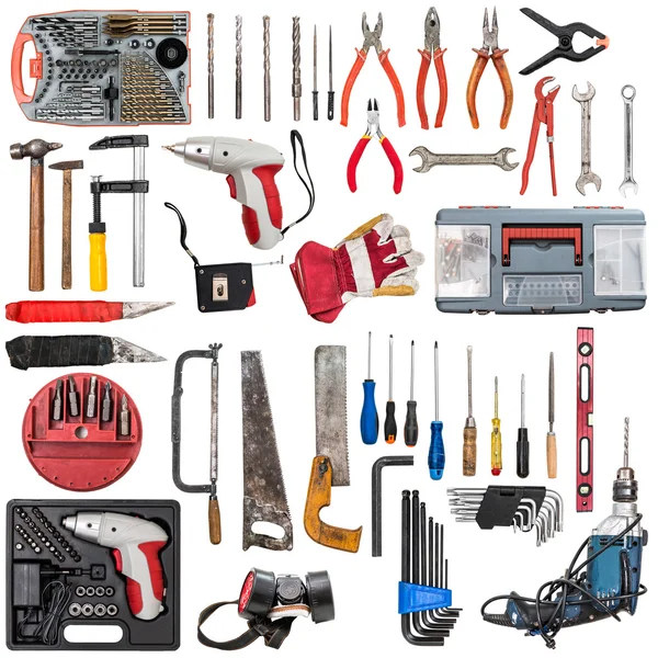 Collage con variedad de herramientas — Foto de Stock