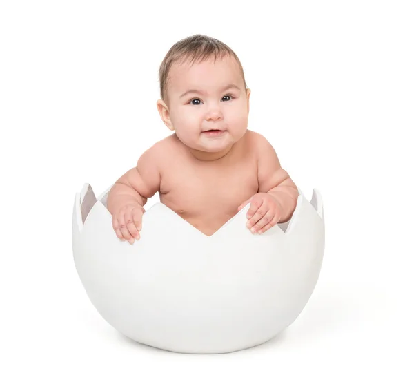 Little cute baby in eggshell — Stock Photo, Image