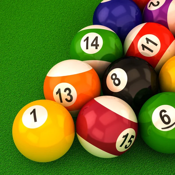 Billiard  balls with numbers — Stock Photo, Image