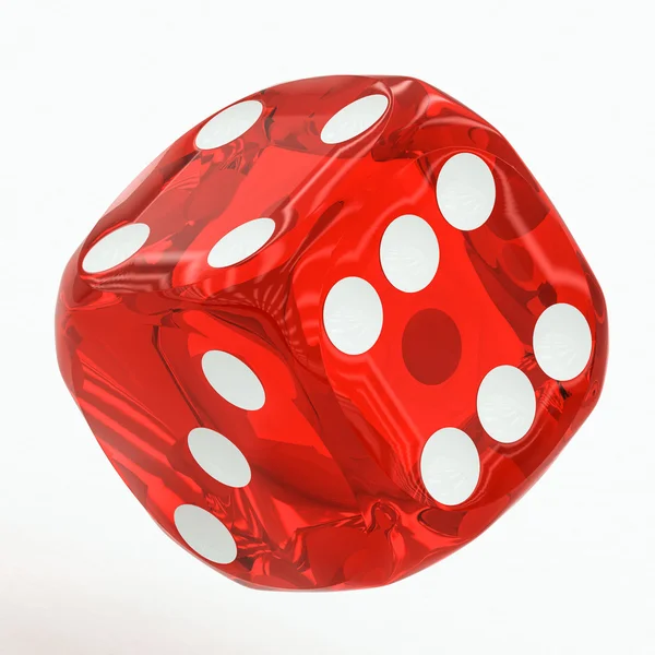 One red dice falling — Stock Photo, Image