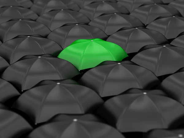 Μοναδική Πράσινη ομπρέλα — Φωτογραφία Αρχείου