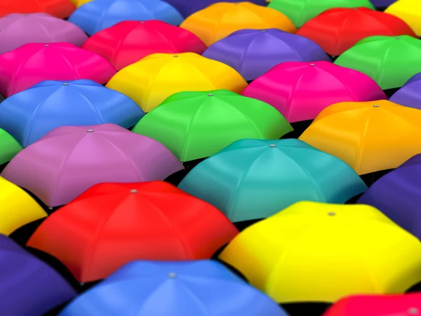 Wiele kolorowych parasoli — Zdjęcie stockowe