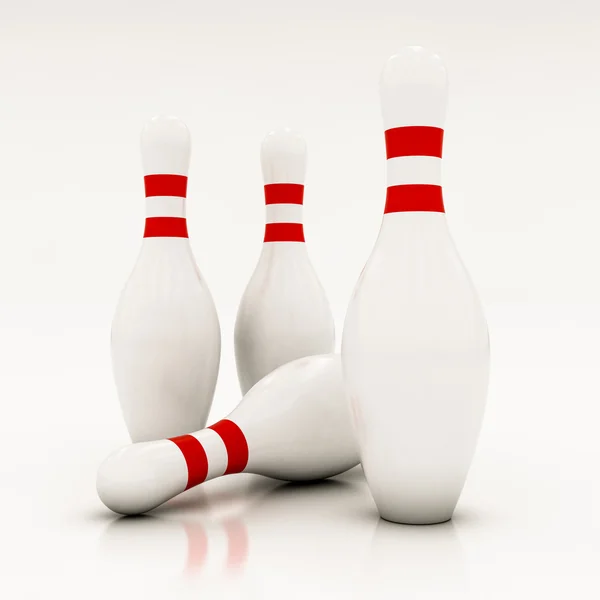 White bowling pins — Stock Photo, Image