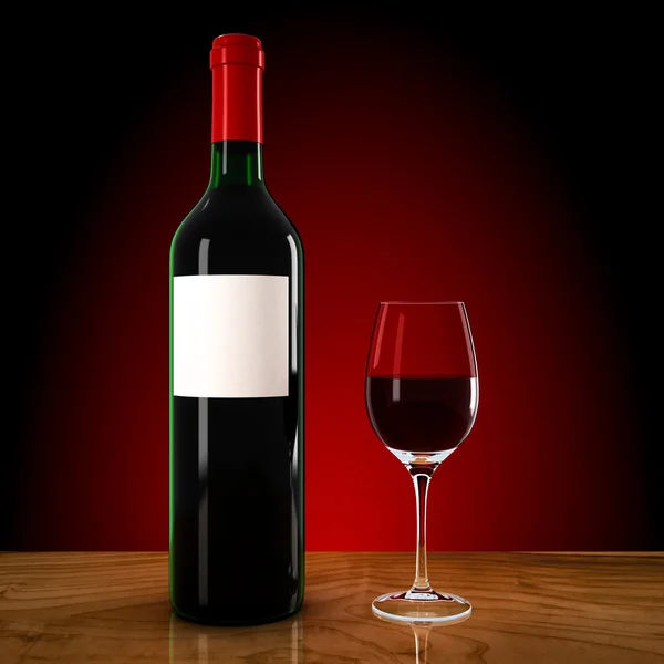 Botella de vino y vino —  Fotos de Stock
