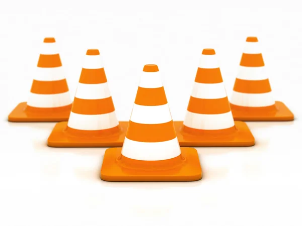 Orange highway traffic cone — Stock Photo, Image